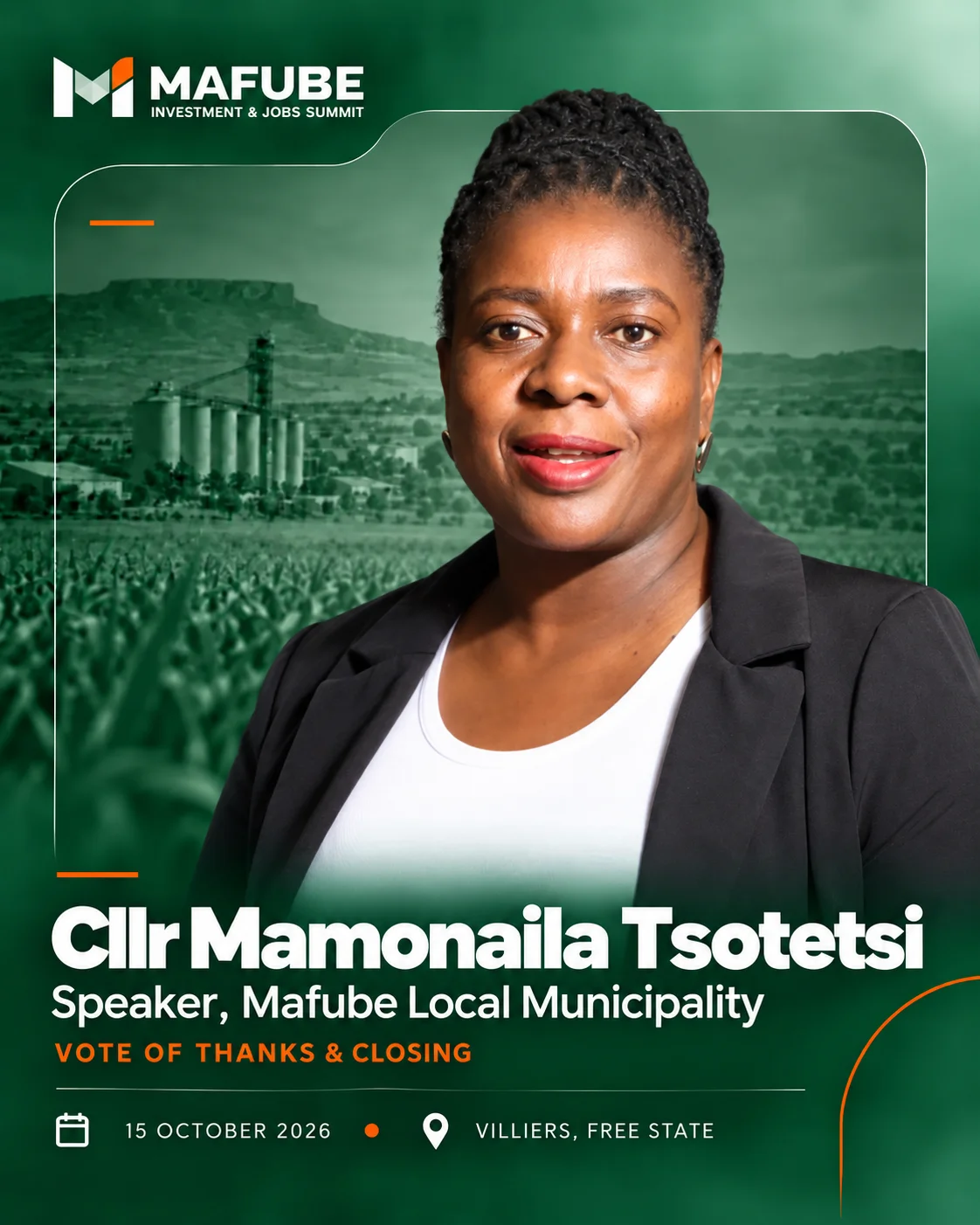 Cllr Mamonaila Tsotetsi, Speaker