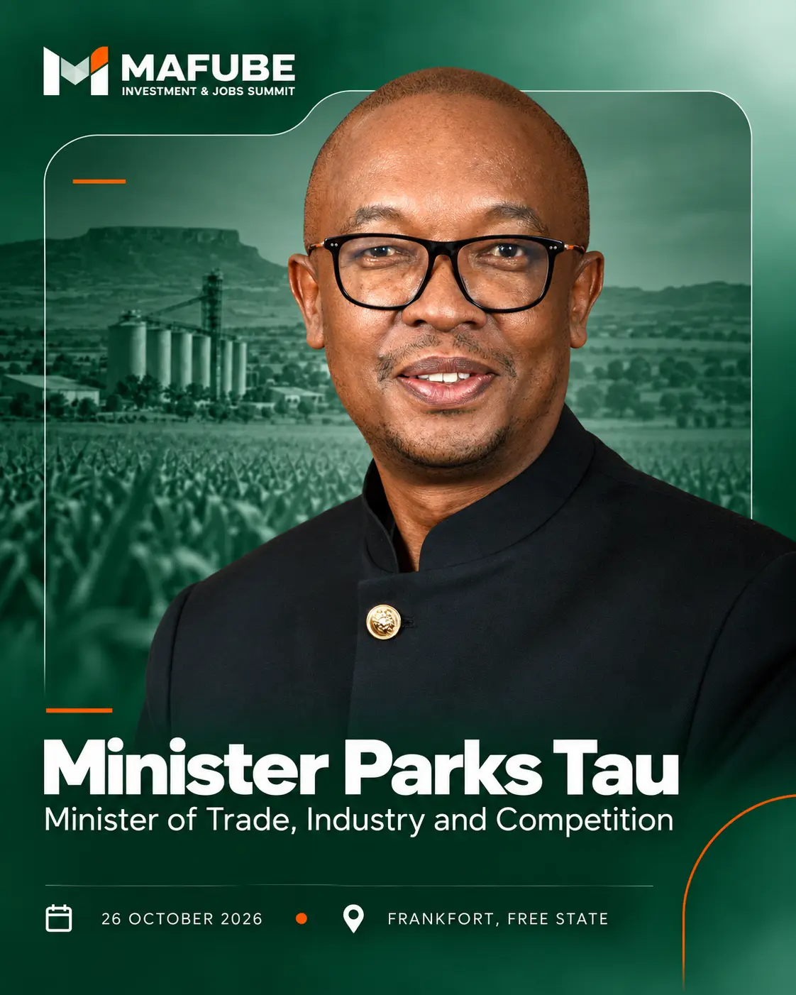 Minister Parks Tau, Minister of Trade, Industry and Competition